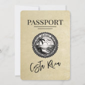 Costa Rica Paspoort Trouw Uitnodiging Champagne (Achterkant)