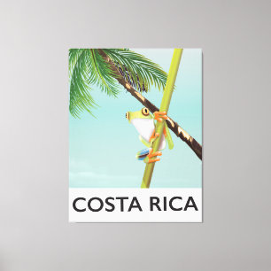 Costa Rica - poster voor kikkervispatie Canvas Afdruk