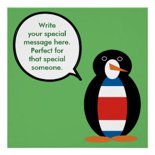 Costa Rica pratende meneer pinguïn gepersonaliseer Perfect Poster