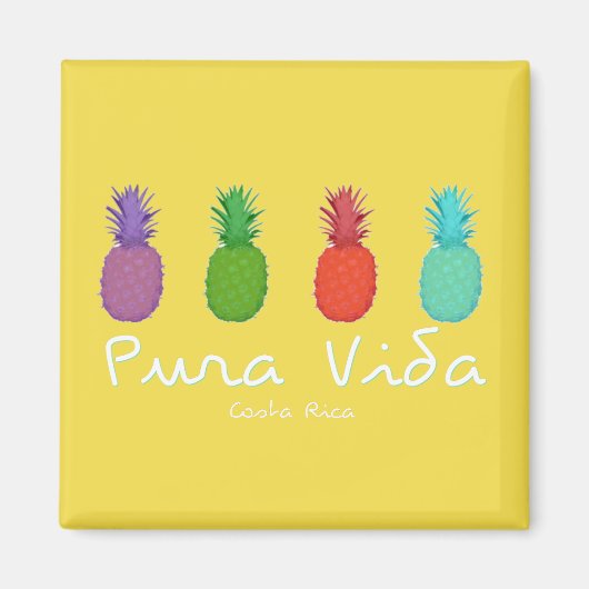 Costa Rica Pura Vida Ananas Magnet (Devant)