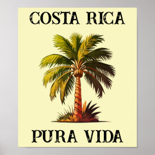 Costa Rica pura vida palmboom poster