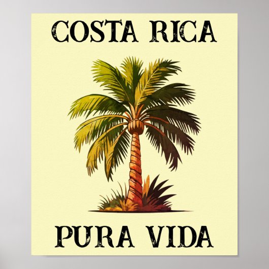 Costa Rica pura vida palmier affiche (Devant)