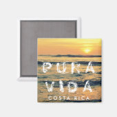 Costa Rica Pura Vida Sunset Souvenir Magnet (Recto/Verso)
