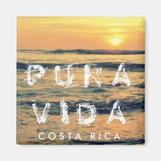 Costa Rica Pura Vida Sunset Souvenir Magnet (Devant)