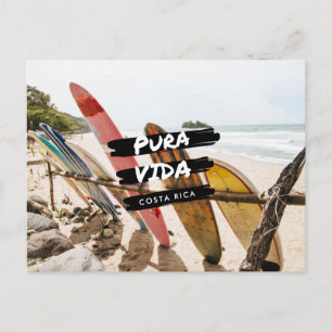 Costa Rica Pura Vida Surboard Photo Carte Postale