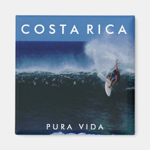 Costa Rica Pura Vida Surf Souvenir Magnet
