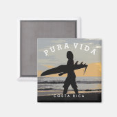 Costa Rica Pura Vida Surfer Magnet souvenir (Recto/Verso)