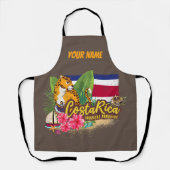 Costa Rica retro big cat vlag Souvenir Schort (Voorkant)