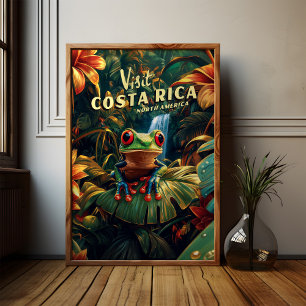 Costa Rica Rode-Oog Boomkikker Reizen Poster