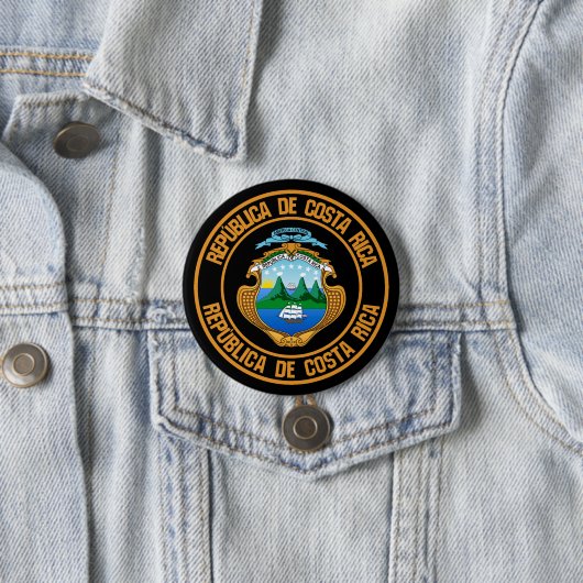 Costa Rica Round Emblem Ronde Button 7,6 Cm (In situ)