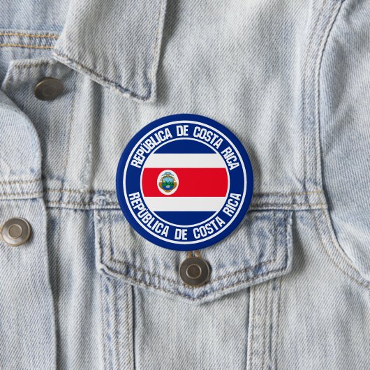 Costa Rica Round Emblem Ronde Button 7,6 Cm (In situ)