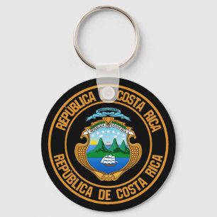 Costa Rica Round Emblem Sleutelhanger