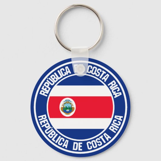 Costa Rica Round Emblem Sleutelhanger (Voorkant)
