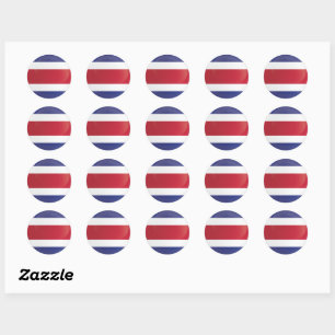 Costa Rica Round Icon Flag Ronde Sticker