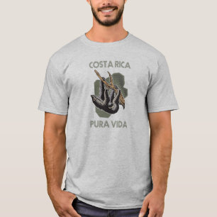 Costa Rica Sloth Hanging From Tree Pura Vida T-Shi T-shirt