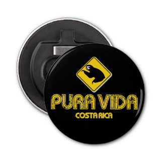 Costa Rica Sloth Souvenir Button Flesopener
