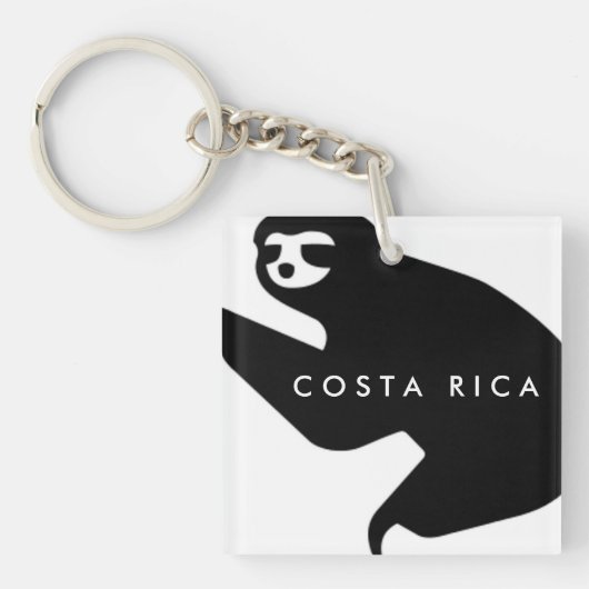 Costa Rica Sloth Souvenir Sleutelhanger (Voorkant)
