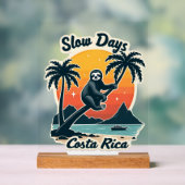 Costa Rica Sloth Vintage Sunset Travel Vector Shir (Neutre)