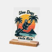 Costa Rica Sloth Vintage Sunset Travel Vector Shir (Angle)