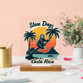 Costa Rica Sloth Vintage Sunset Travel Vector Shir (Mariage)