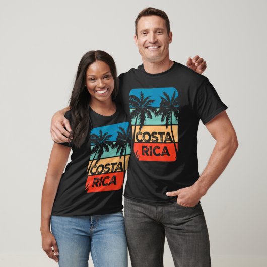 Costa Rica Souvenir Travel Vaction Trip Retro Sun T-shirt (Unisex)