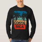 Costa Rica Souvenir Travel Vaction Trip Retro Sun T-shirt (Voorkant)
