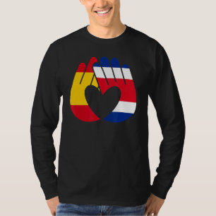 Costa Rica Spanje Vlag vriendschap Broederschap Ha T-shirt