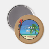 Costa Rica - Standard, Aimant rond De 2¼ Pouce (Recto/Verso)