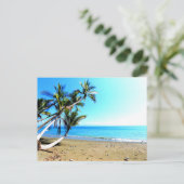 Costa Rica, strand met palmboom Briefkaart (Staand voorkant)
