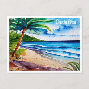 Costa Rica Strand Pura Vida Waterverf Schilderij Briefkaart