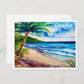Costa Rica Strand Pura Vida Waterverf Schilderij Feestdagenkaart (Voorkant / Achterkant)