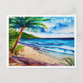 Costa Rica Strand Pura Vida Waterverf Schilderij Feestdagenkaart (Voorkant)