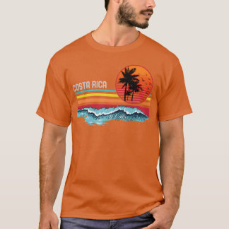 Costa Rica Strand Zonsondergang 80S Surfen Surf 70 T-shirt