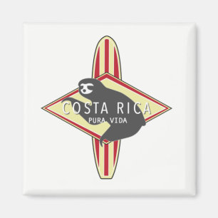 Costa Rica Surfing Sloth Magnet Magneet