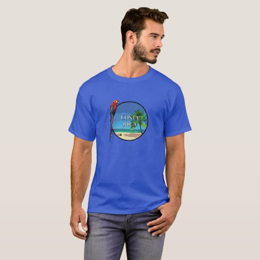 Costa Rica - T-shirt noir masculin (Devant entier)