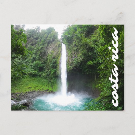 Costa Rica Tropical Blue Waterfall Briefkaart (Voorkant)