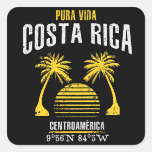 Costa Rica Vierkante Sticker
