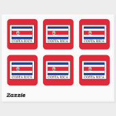 Costa Rica Vierkante Sticker (Vel)