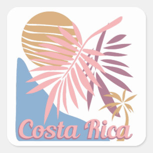 Costa Rica Vierkante Sticker