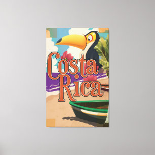 Costa Rica vintage-poster Canvas Afdruk