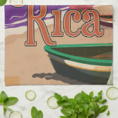 Costa Rica vintage-poster Theedoek (Gevouwen)