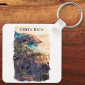 Costa Rica Vintage reislandschap Sleutelhanger (Achterkant)