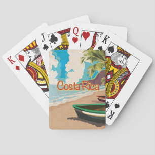 Costa Rica Vintage Reisposter Pokerkaarten
