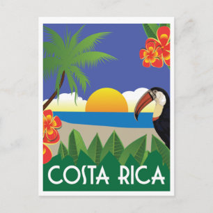 Costa Rica vintage-reisstijl Briefkaart