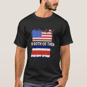 Costa Rica Vlag Amerika Ik ben allebei Costa Ric T-shirt