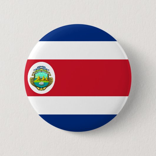 Costa Rica Vlag CR Ronde Button 5,7 Cm (Voorkant)