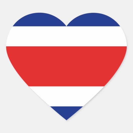 Costa Rica Vlag Hart Sticker (Voorkant)