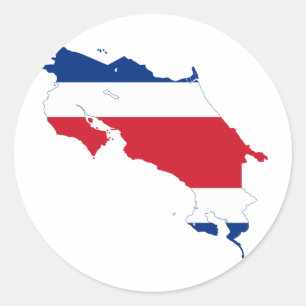 Costa Rica Vlag kaart CR Ronde Sticker