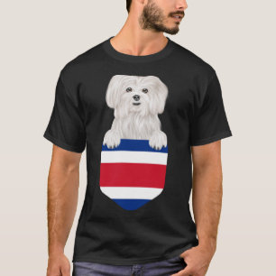 Costa Rica vlag Maltese hond in zak T-shirt