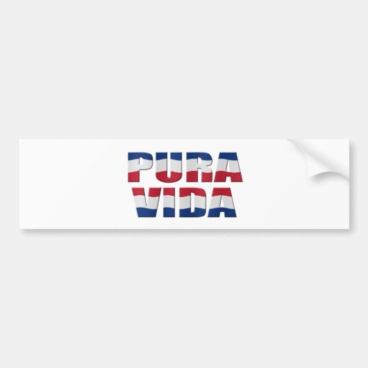 Costa Rica vlag "Pura Vida" Bumpersticker (Voorkant)